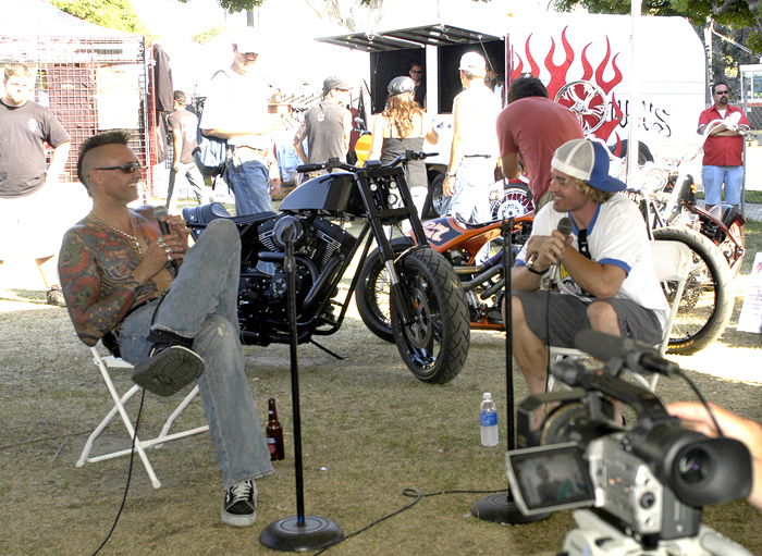 Russell Mitchell and Jesse Rooke, Calendar Bike building Seminar, LA Calendar Motorcyle Show