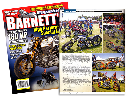 Barnetts magazine coverage 2009 LA Calendar Motorcyle Show