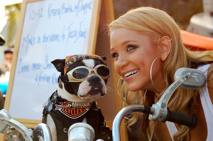 Kristen Renton and Chopper the Biker Dog