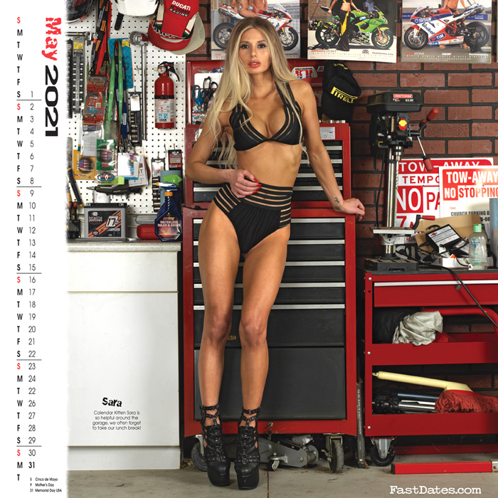 Garage Girls Calendar sample page 2021