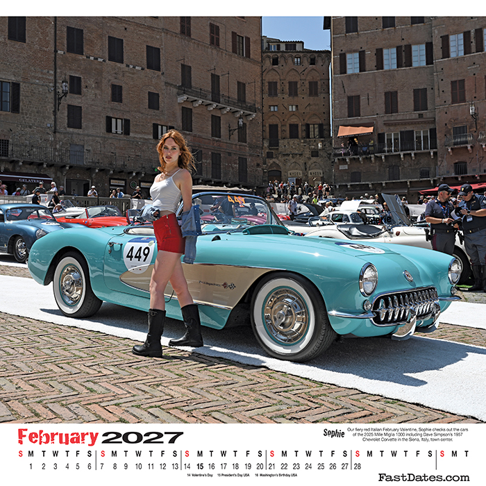 Garage Girls Calendar sample page 2021