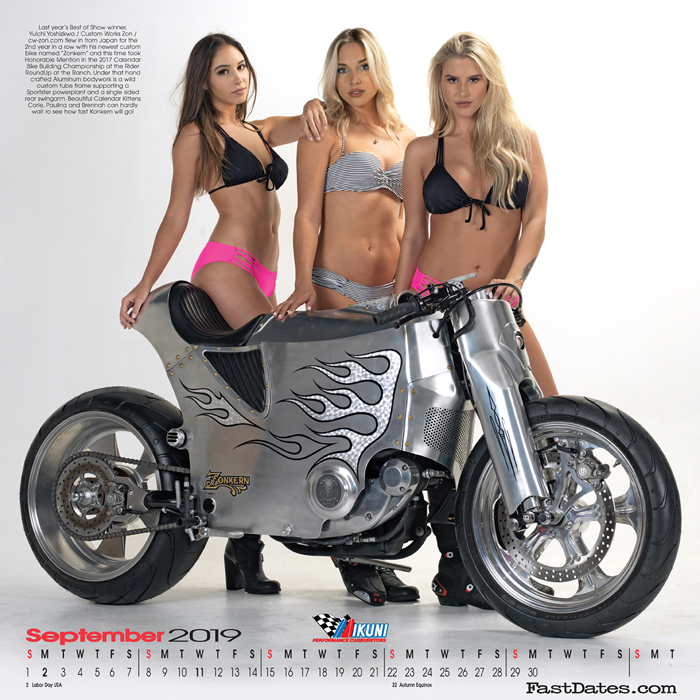 Iron & Lace Calendar custom motorcycle photo