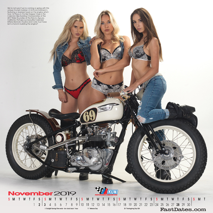 Iron & Lace Calendar custom motorcycle photo