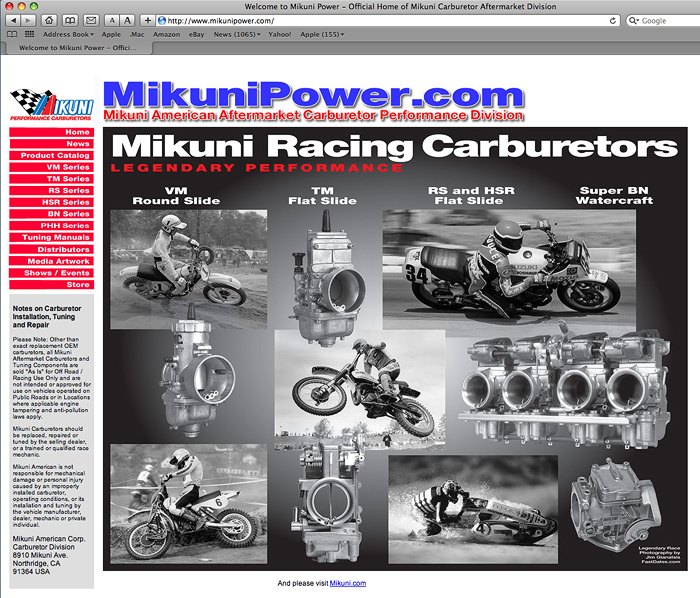 Mikuni Carburetor website mikuniPower.com