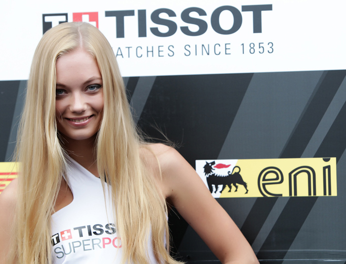 SBK Tissot Blond Grid girl Moscow SBK world Superbike