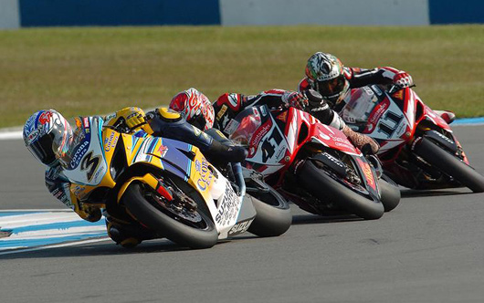 Max Biaggi, Noriyuki Haga, Troy Corser, Donnington World Superbike