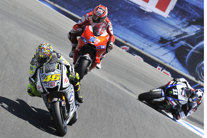 Rossir hayden Spies aguna Seca MotoGP action
