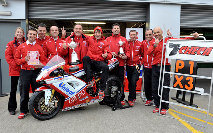 Max Biaggi Donington anniversary celebration motorcycle World Superbike