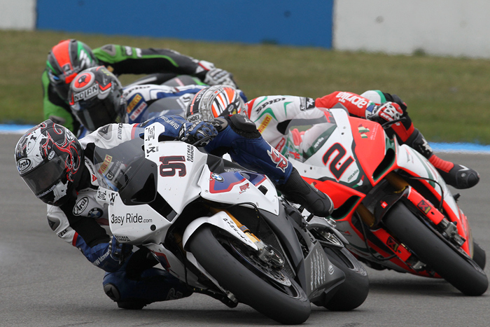 Leon Haslem action Donington World Superbike