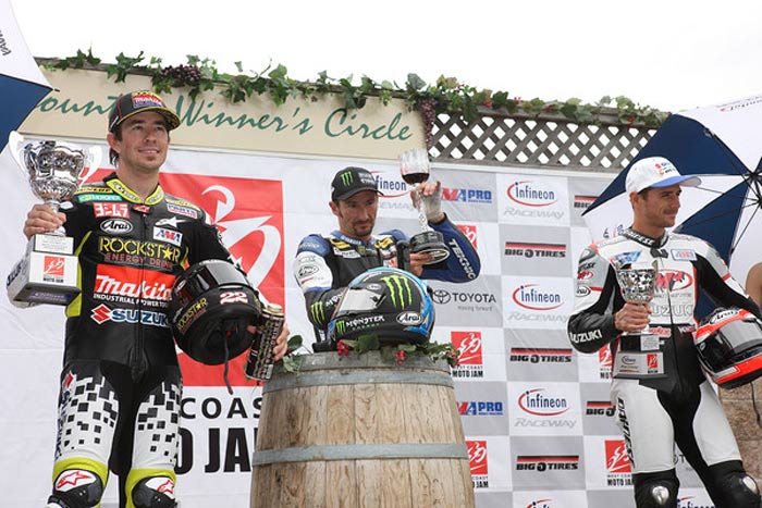 Josh Hayes, Tommy Jayden, Infinion podium AMA Superbike