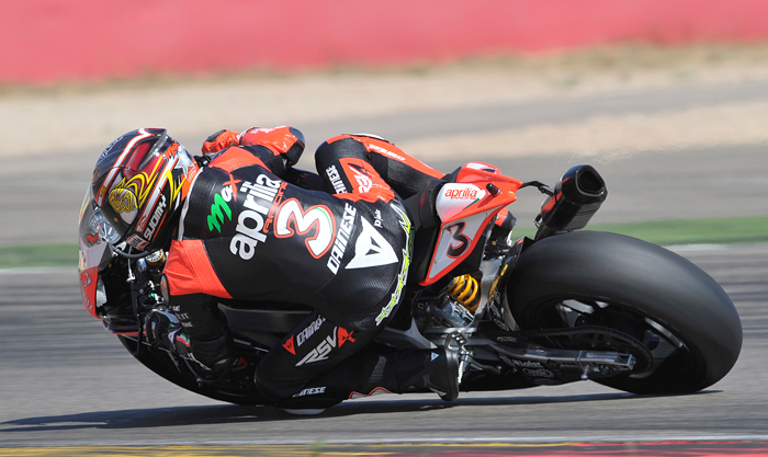Max Biaggi 17 inch Pirelli Aragon Tire Test World Superbike