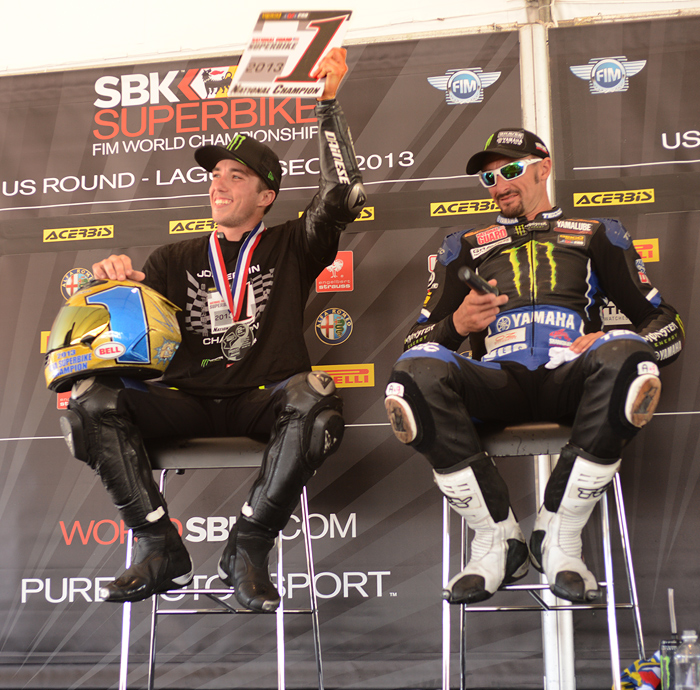 Josh Herrin and Josh hayes AMA Superbike Champion photo Laguna Seca