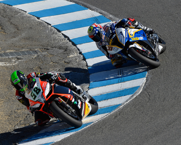 Laverty Melandi laguna Seca Corkscrew race action