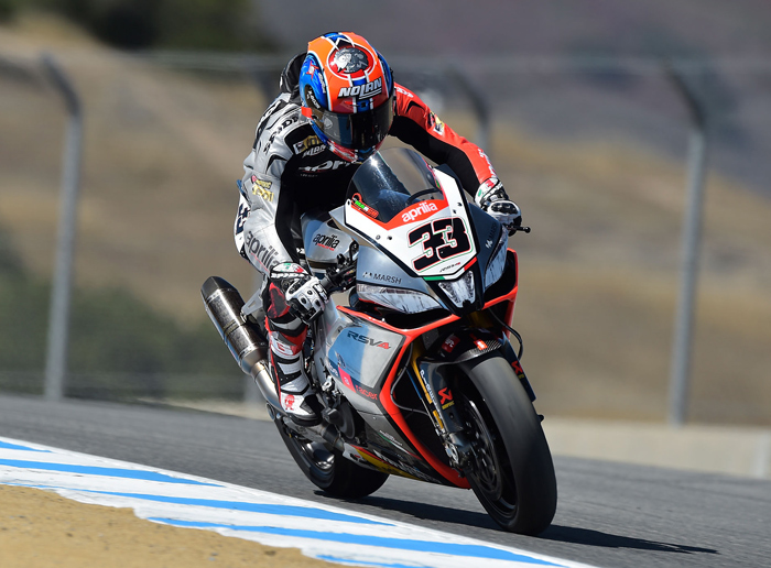 Melandri race action laguna Seca