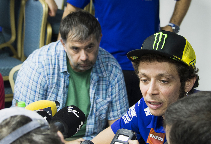 Valentina Rossi talks to the media at Sepang MotoGP 2015