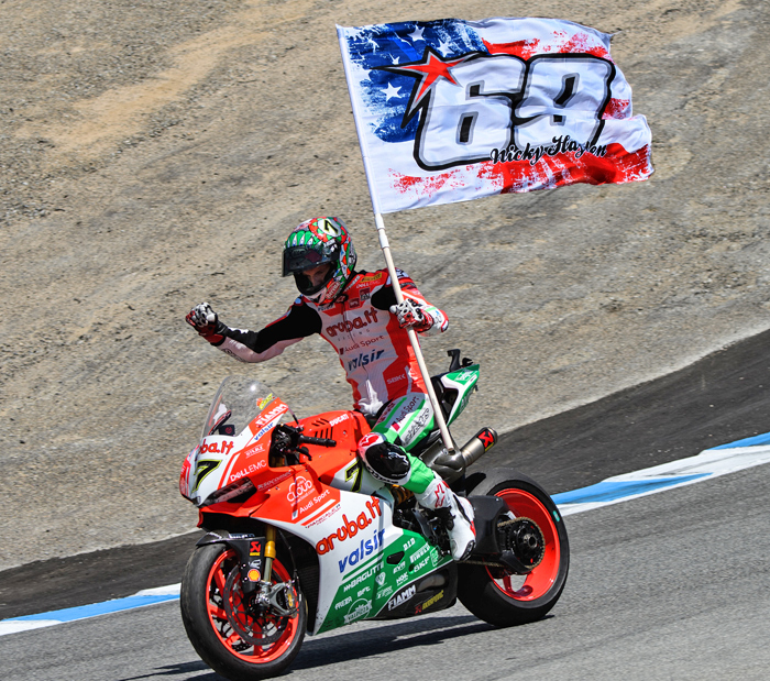 Chaz Davies,Laguna Seca, Nicky Hayden Flag
