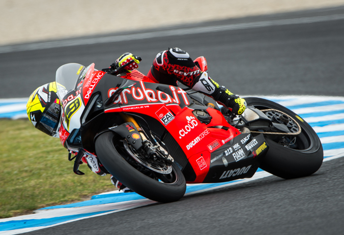 Bautista had a lonley weekend power drifting the Ducati V4RS around Phillip Island. 