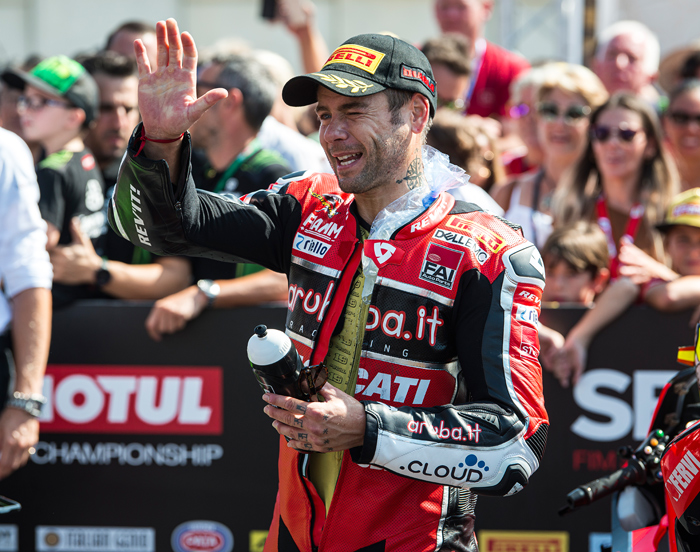 Alvaro Bautista head shot paddock