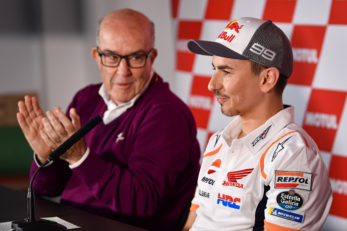 Jorge Lorenzo, Dorna CEO Carmelo Ezpeleta
